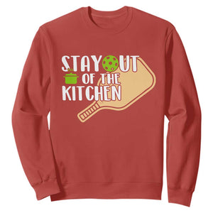 Funny Pickleball Sweatshirt Stay Out Of The Kitchen TS12 Red Print Your Wear