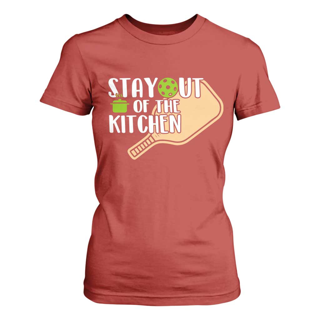 Funny Pickleball T Shirt For Women Stay Out Of The Kitchen TS12 Red Print Your Wear