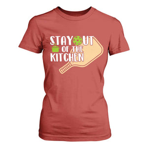 Funny Pickleball T Shirt For Women Stay Out Of The Kitchen TS12 Red Print Your Wear