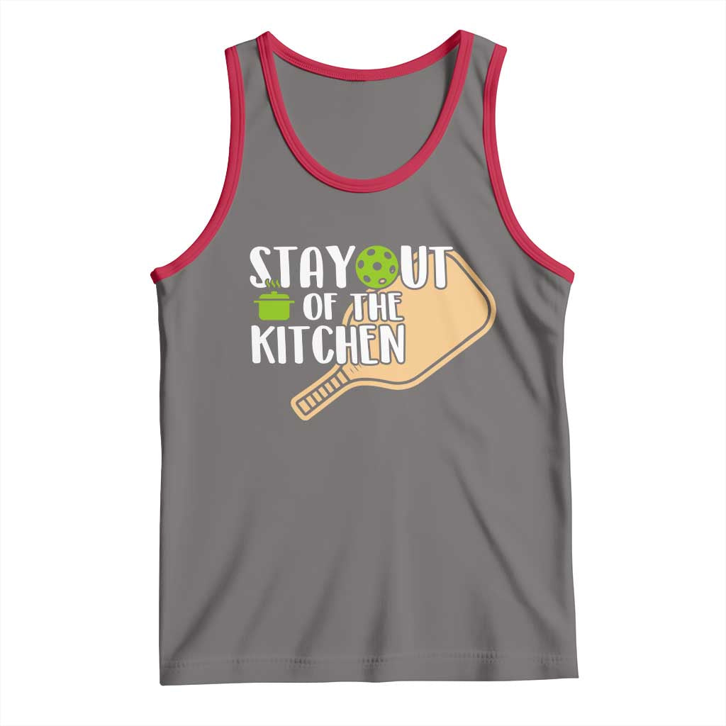 Funny Pickleball Tank Top Stay Out Of The Kitchen TS12 Deep Heather Red Print Your Wear