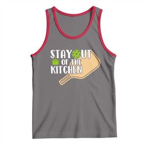 Funny Pickleball Tank Top Stay Out Of The Kitchen TS12 Deep Heather Red Print Your Wear
