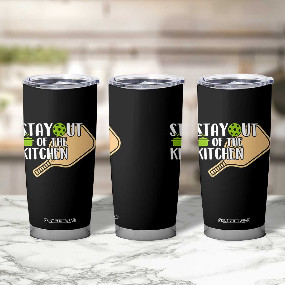 Funny Pickleball Tumbler Cup Stay Out Of The Kitchen TS12 Print Your Wear