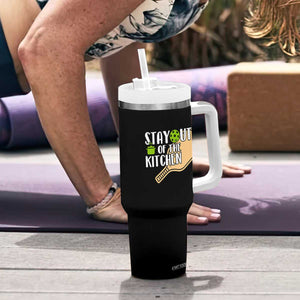 Funny Pickleball Tumbler With Handle Stay Out Of The Kitchen TS12 Print Your Wear