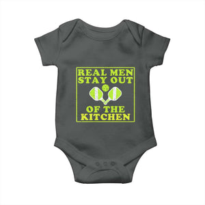 Funny Pickleball Baby Onesie Stay Out Of The Kitchen For Men TS12 Dark Heather Print Your Wear