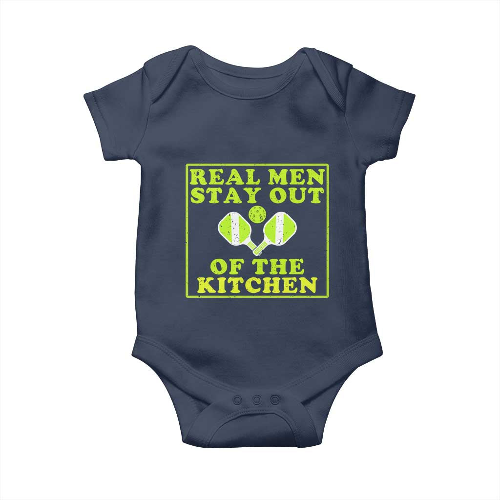 Funny Pickleball Baby Onesie Stay Out Of The Kitchen For Men TS12 Navy Print Your Wear
