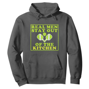 Funny Pickleball Hoodie Stay Out Of The Kitchen For Men TS12 Dark Heather Print Your Wear