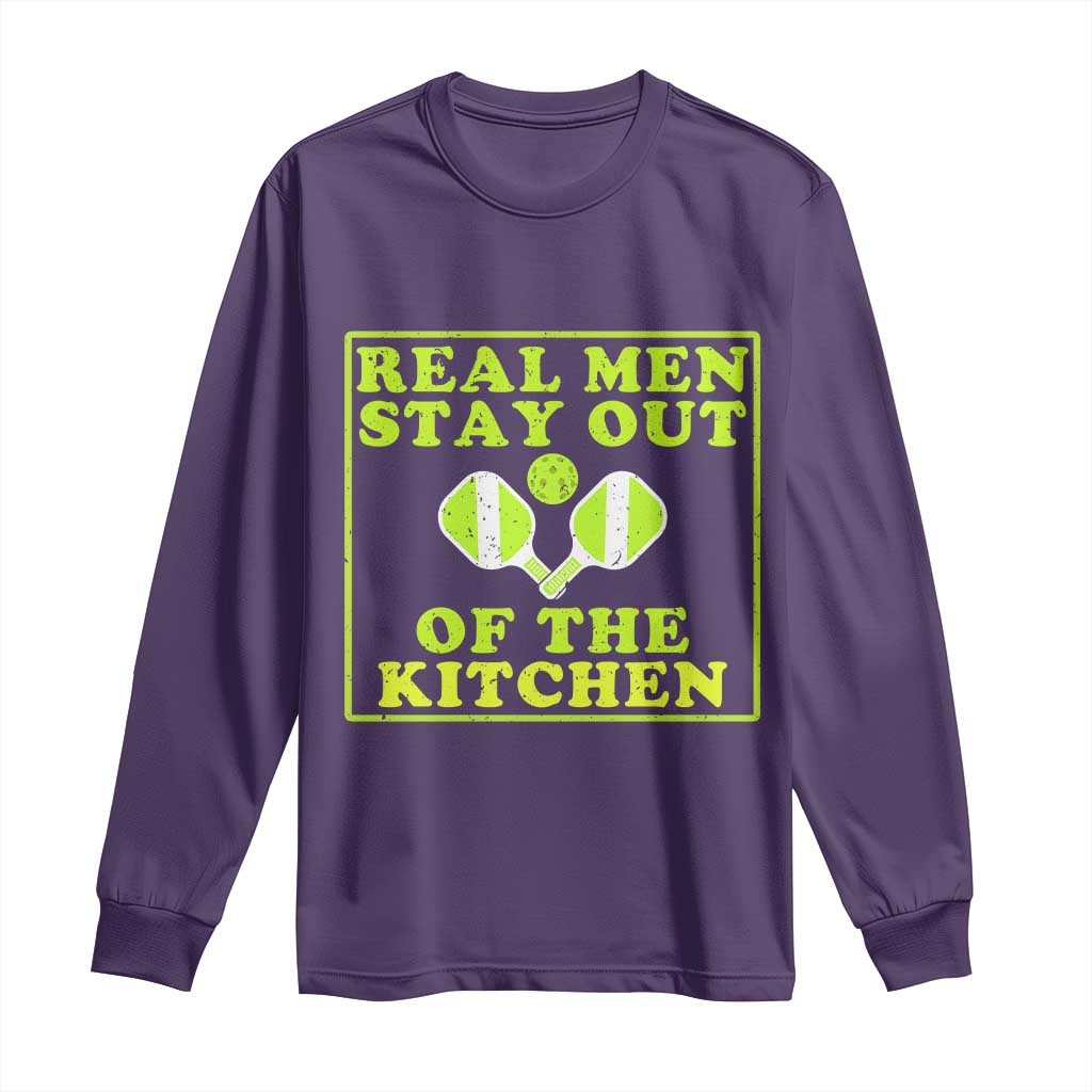 Funny Pickleball Long Sleeve Shirt Stay Out Of The Kitchen For Men TS12 Purple Print Your Wear
