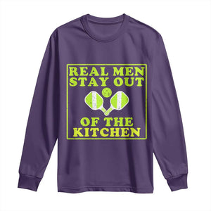 Funny Pickleball Long Sleeve Shirt Stay Out Of The Kitchen For Men TS12 Purple Print Your Wear