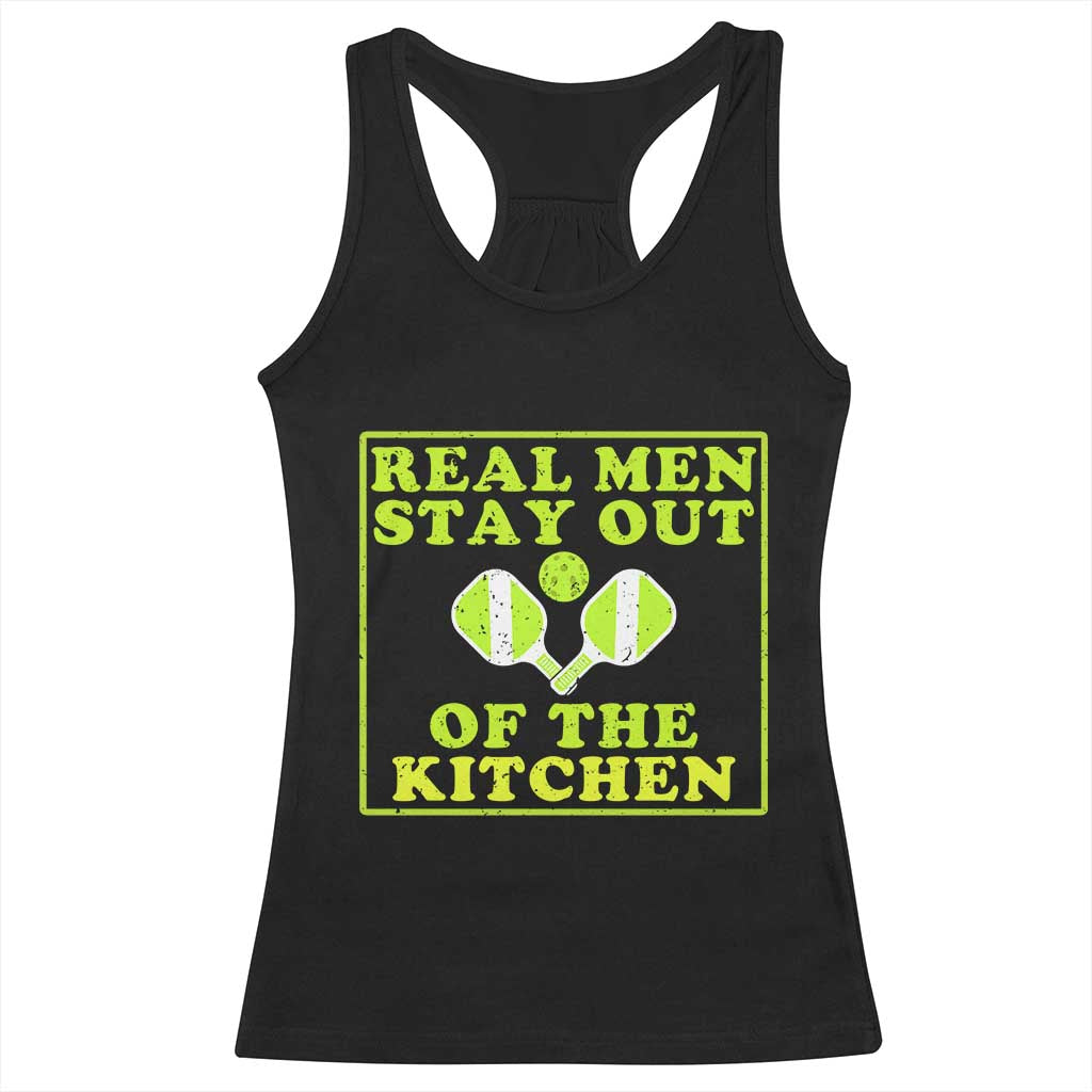 Funny Pickleball Racerback Tank Top Stay Out Of The Kitchen For Men TS12 Black Print Your Wear