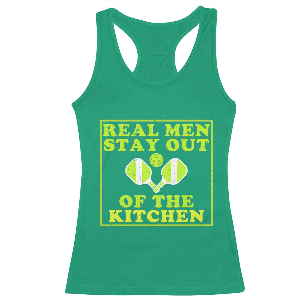 Funny Pickleball Racerback Tank Top Stay Out Of The Kitchen For Men TS12 Irish Green Print Your Wear