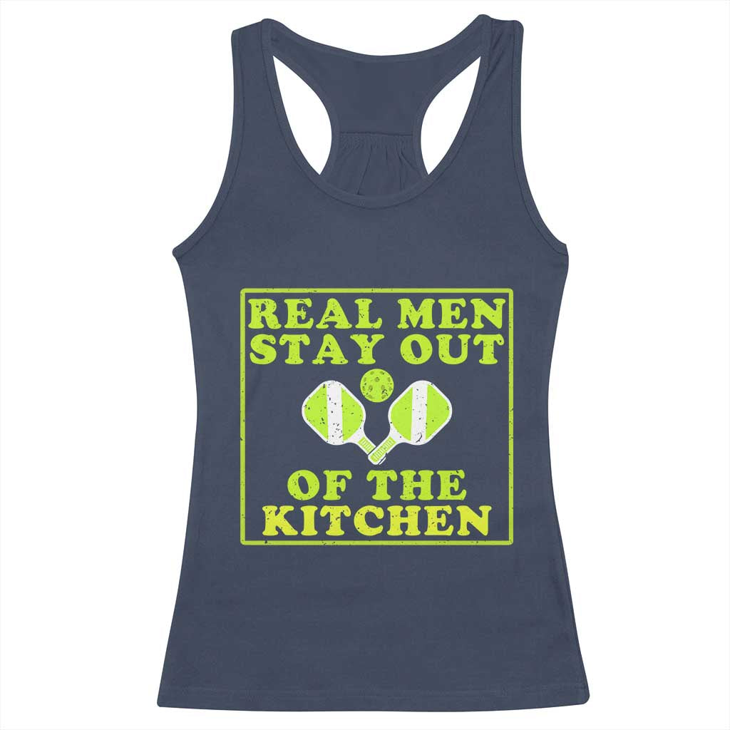 Funny Pickleball Racerback Tank Top Stay Out Of The Kitchen For Men TS12 Navy Print Your Wear