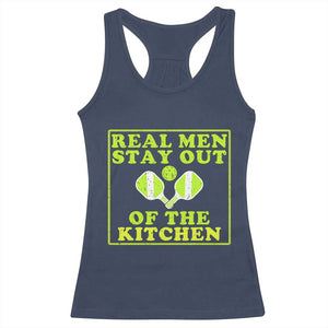 Funny Pickleball Racerback Tank Top Stay Out Of The Kitchen For Men TS12 Navy Print Your Wear