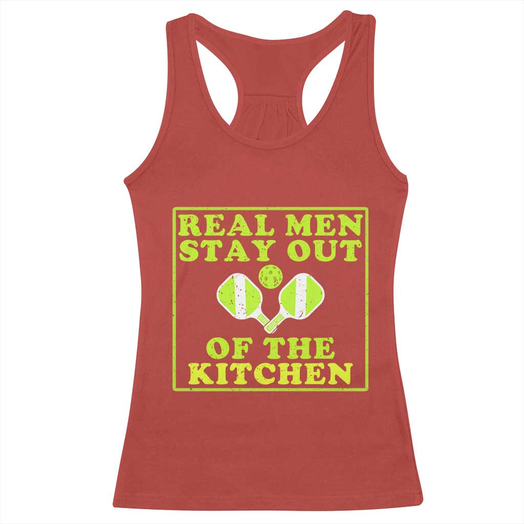 Funny Pickleball Racerback Tank Top Stay Out Of The Kitchen For Men TS12 Red Print Your Wear