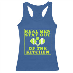 Funny Pickleball Racerback Tank Top Stay Out Of The Kitchen For Men TS12 Royal Blue Print Your Wear