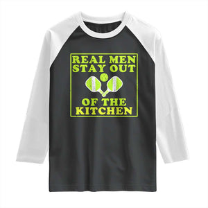 Funny Pickleball Raglan Shirt Stay Out Of The Kitchen For Men TS12 Black White Print Your Wear