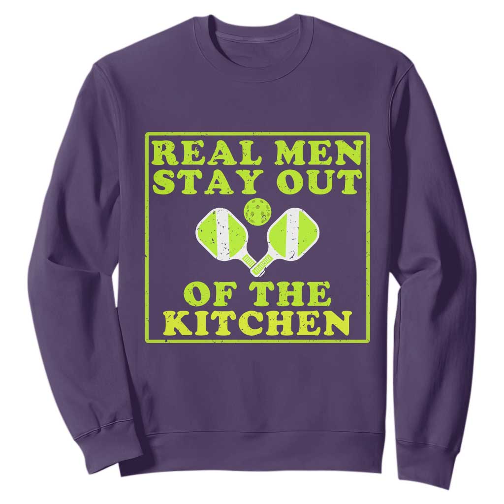 Funny Pickleball Sweatshirt Stay Out Of The Kitchen For Men TS12 Purple Print Your Wear