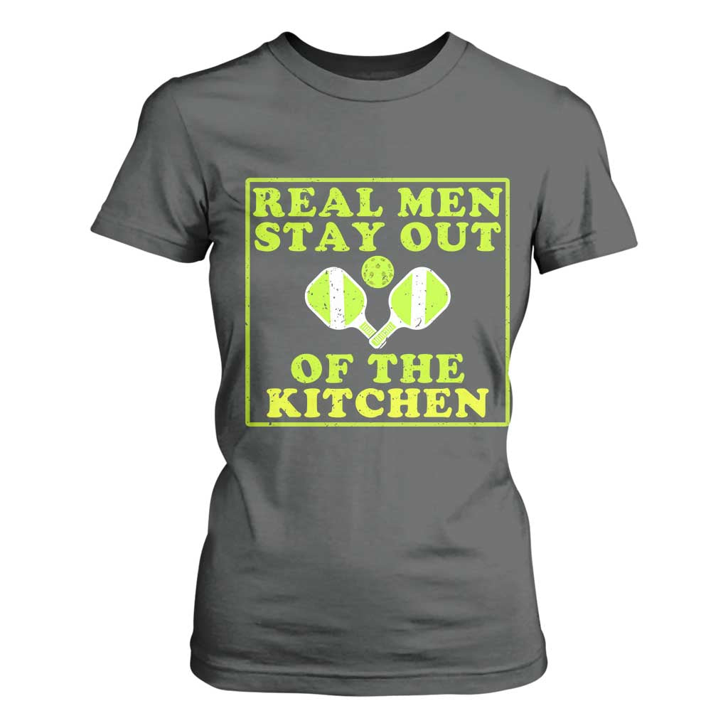 Funny Pickleball T Shirt For Women Stay Out Of The Kitchen For Men TS12 Dark Heather Print Your Wear