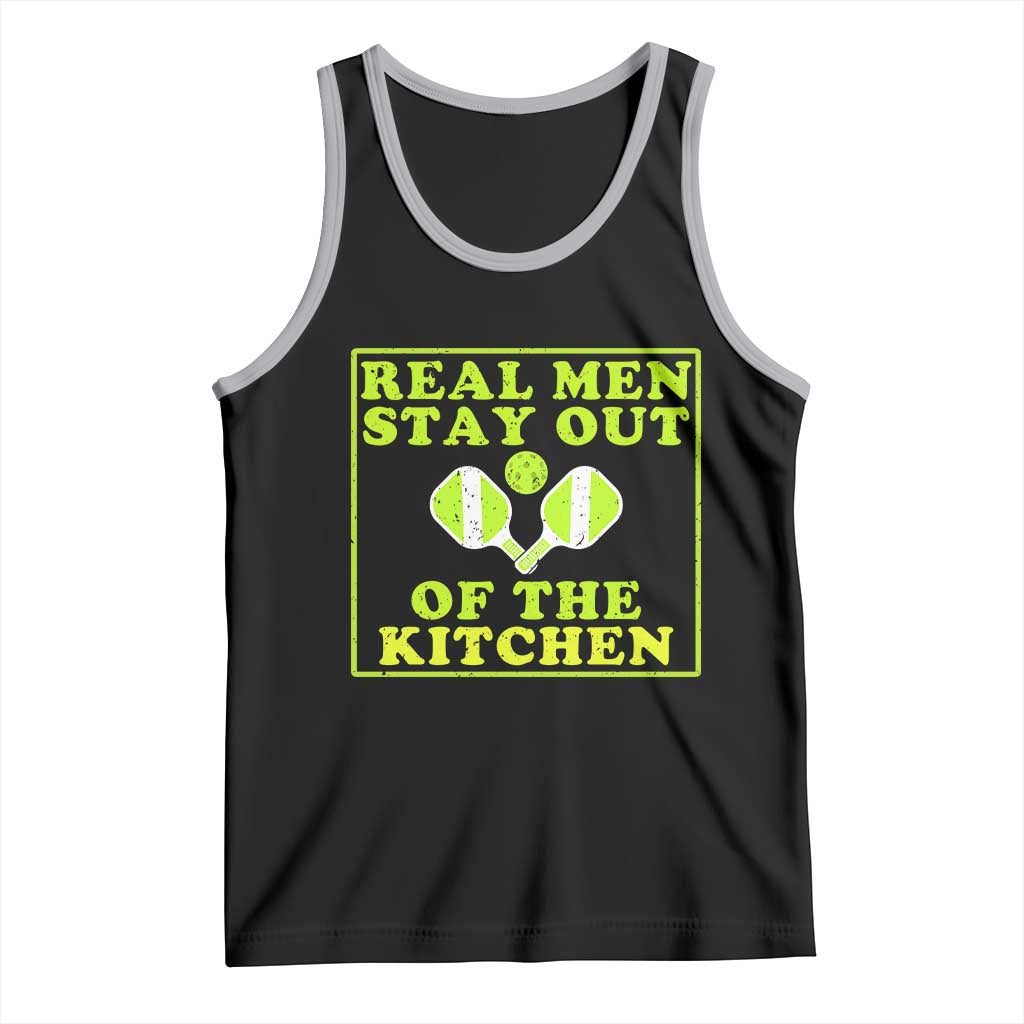 Funny Pickleball Tank Top Stay Out Of The Kitchen For Men TS12 Black Athletic Heather Print Your Wear