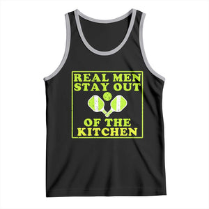 Funny Pickleball Tank Top Stay Out Of The Kitchen For Men TS12 Black Athletic Heather Print Your Wear
