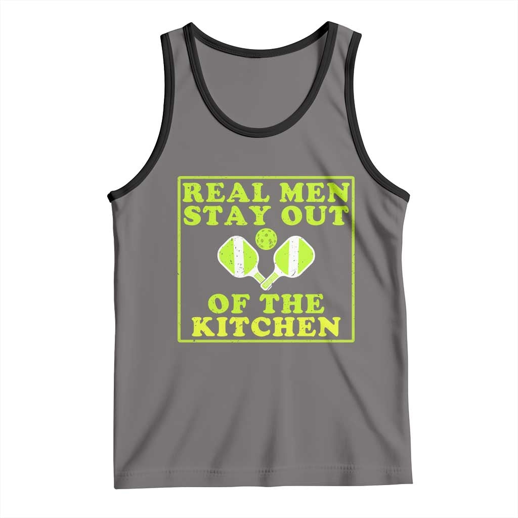 Funny Pickleball Tank Top Stay Out Of The Kitchen For Men TS12 Deep Heather Black Print Your Wear