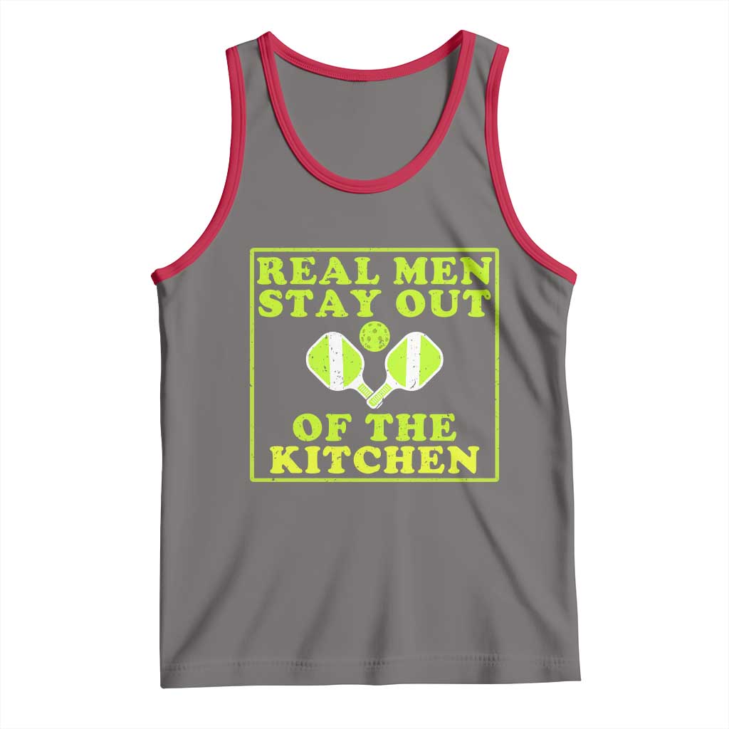 Funny Pickleball Tank Top Stay Out Of The Kitchen For Men TS12 Deep Heather Red Print Your Wear