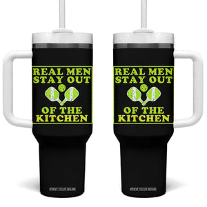 Funny Pickleball Tumbler With Handle Stay Out Of The Kitchen For Men TS12 One Size: 40 oz Black Print Your Wear