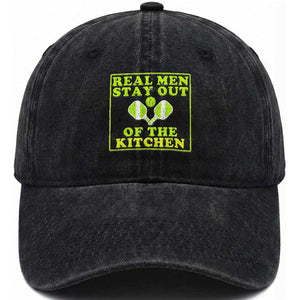 Funny Pickleball Washed Cotton Baseball Cap Stay Out Of The Kitchen For Men TS12 Print Your Wear