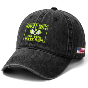 Funny Pickleball Washed Cotton Baseball Cap Stay Out Of The Kitchen For Men TS12 Print Your Wear