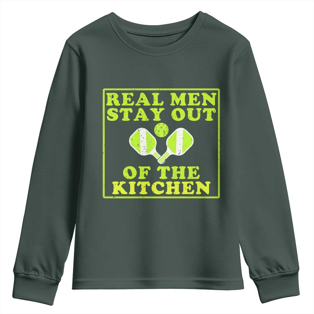 Funny Pickleball Youth Sweatshirt Stay Out Of The Kitchen For Men TS12 Dark Forest Green Print Your Wear