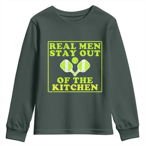Funny Pickleball Youth Sweatshirt Stay Out Of The Kitchen For Men TS12 Dark Forest Green Print Your Wear