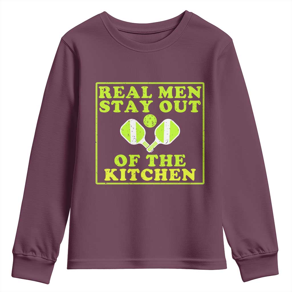 Funny Pickleball Youth Sweatshirt Stay Out Of The Kitchen For Men TS12 Maroon Print Your Wear