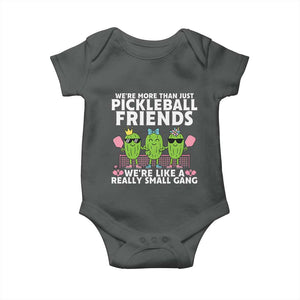 Pickleball Lovers Baby Onesie We Are More Than Just Pickleball Friends TS12 Dark Heather Print Your Wear