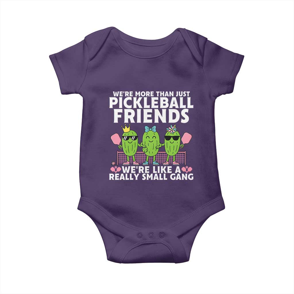 Pickleball Lovers Baby Onesie We Are More Than Just Pickleball Friends TS12 Purple Print Your Wear
