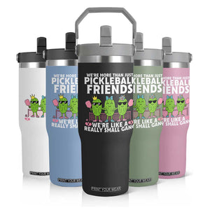 Pickleball Lovers Flip Straw Tumbler We Are More Than Just Pickleball Friends TS12 Print Your Wear