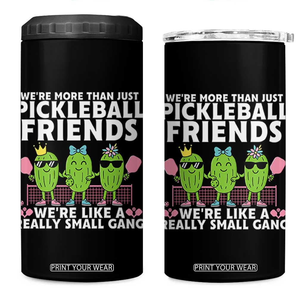 Pickleball Lovers 4 in 1 Can Cooler Tumbler We Are More Than Just Pickleball Friends TS12 One Size: 16 oz Black Print Your Wear