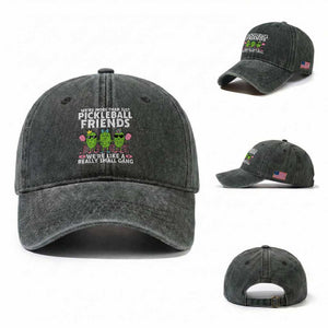 Pickleball Lovers Washed Cotton Baseball Cap We Are More Than Just Pickleball Friends TS12 Washed Cap Universal Fit Dark Green Print Your Wear