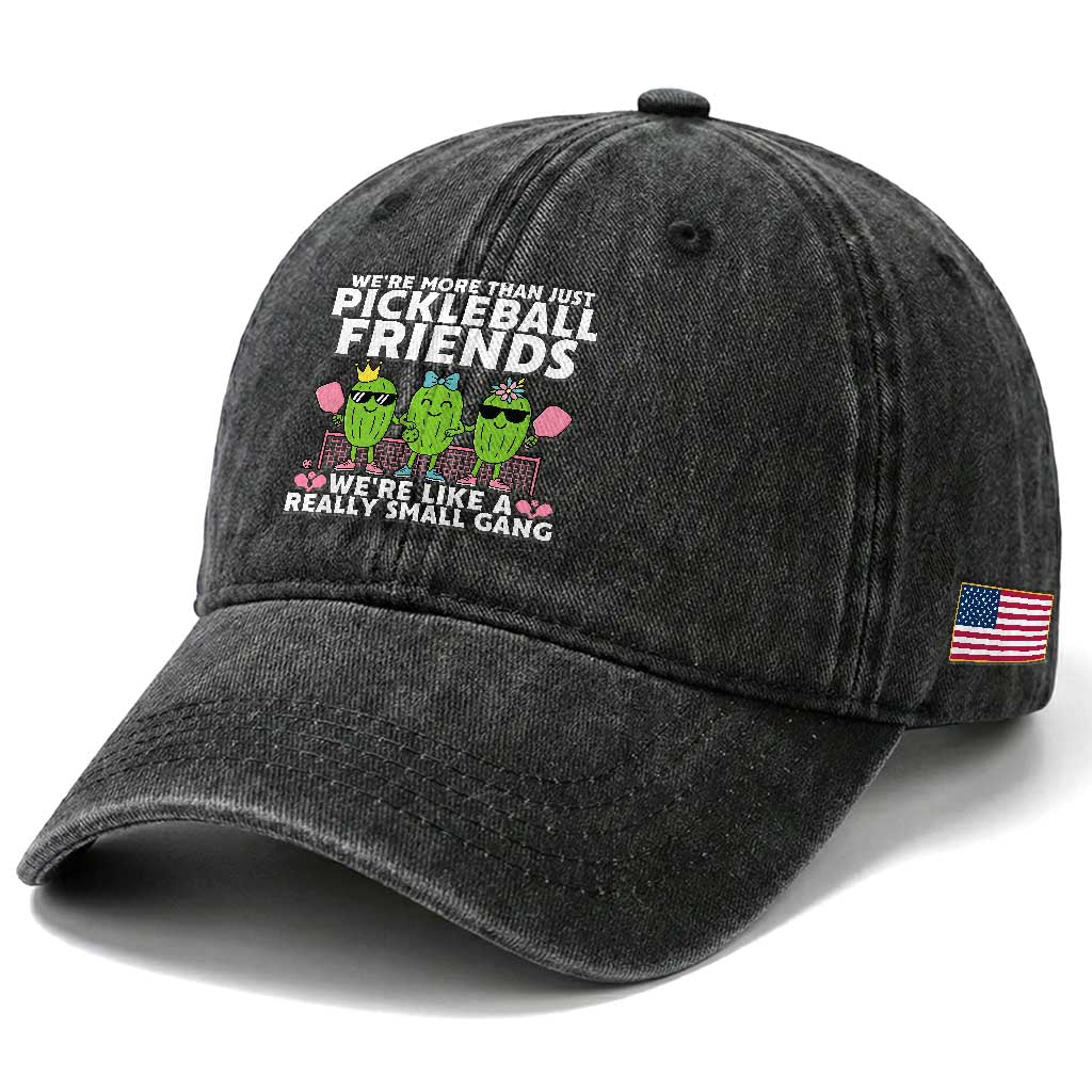 Pickleball Lovers Washed Cotton Baseball Cap We Are More Than Just Pickleball Friends TS12 Print Your Wear