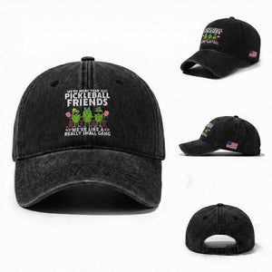 Pickleball Lovers Washed Cotton Baseball Cap We Are More Than Just Pickleball Friends TS12 Washed Cap Universal Fit Black Print Your Wear