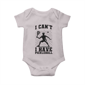I Can Not I Have Pickleball Baby Onesie Pickleball Game Gift TS12 Ice Gray Print Your Wear
