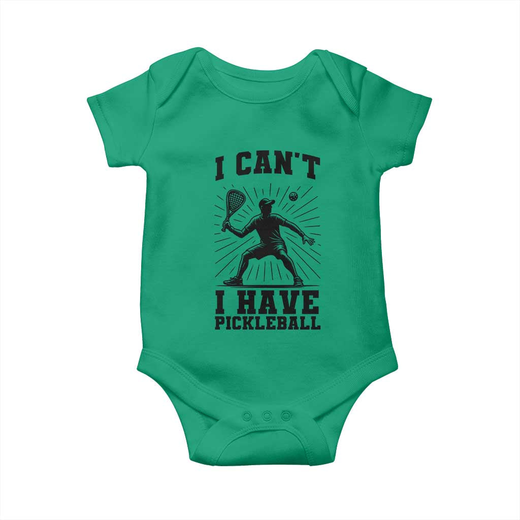 I Can Not I Have Pickleball Baby Onesie Pickleball Game Gift TS12 Irish Green Print Your Wear