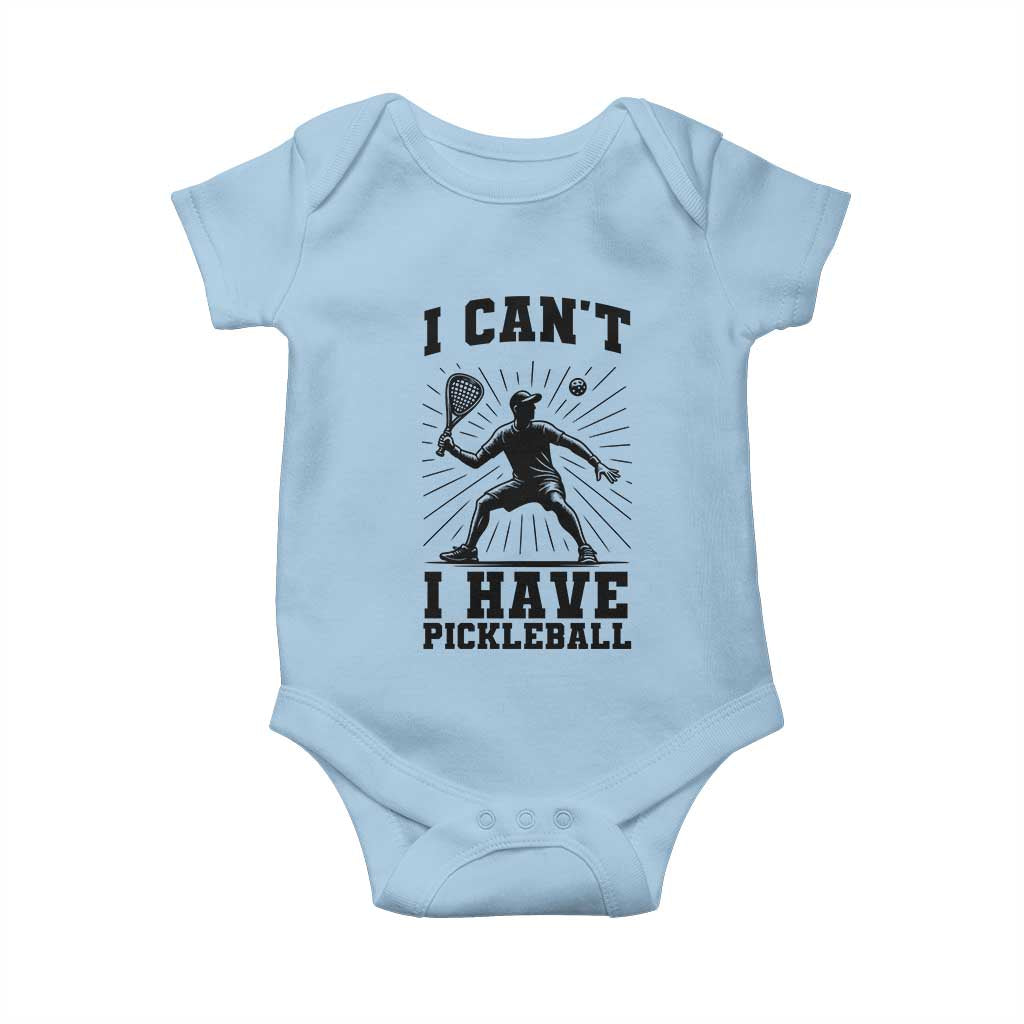 I Can Not I Have Pickleball Baby Onesie Pickleball Game Gift TS12 Light Blue Print Your Wear
