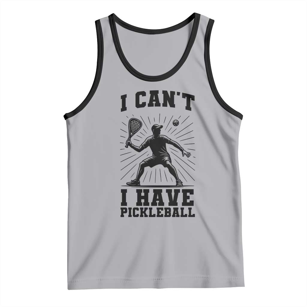 I Can Not I Have Pickleball Tank Top Pickleball Game Gift TS12 Athletic Heather Black Print Your Wear