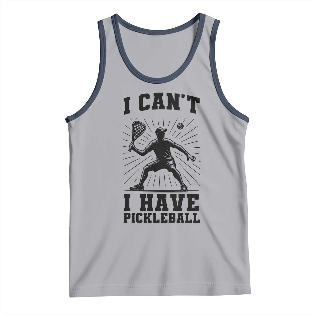 I Can Not I Have Pickleball Tank Top Pickleball Game Gift TS12 Athletic Heather Navy Print Your Wear