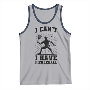 I Can Not I Have Pickleball Tank Top Pickleball Game Gift TS12 Athletic Heather Navy Print Your Wear