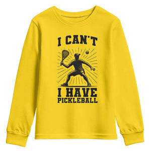I Can Not I Have Pickleball Youth Sweatshirt Pickleball Game Gift TS12 Daisy Print Your Wear