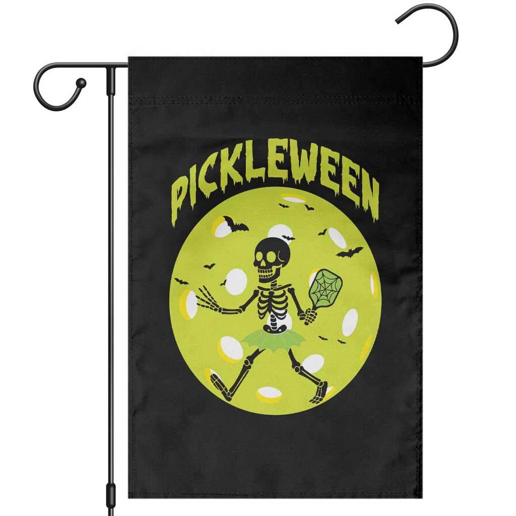 Funny Halloween Pickleball Lovers Garden Flag Pickleween TS12 Black Print Your Wear