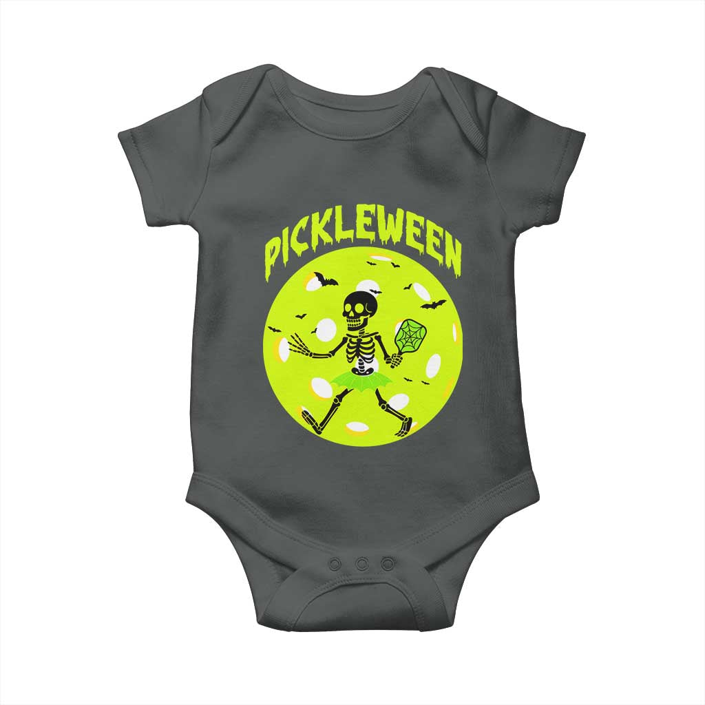 Funny Halloween Pickleball Lovers Baby Onesie Pickleween TS12 Dark Heather Print Your Wear