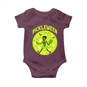 Funny Halloween Pickleball Lovers Baby Onesie Pickleween TS12 Maroon Print Your Wear