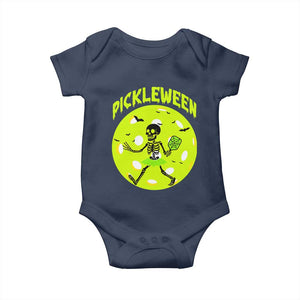 Funny Halloween Pickleball Lovers Baby Onesie Pickleween TS12 Navy Print Your Wear