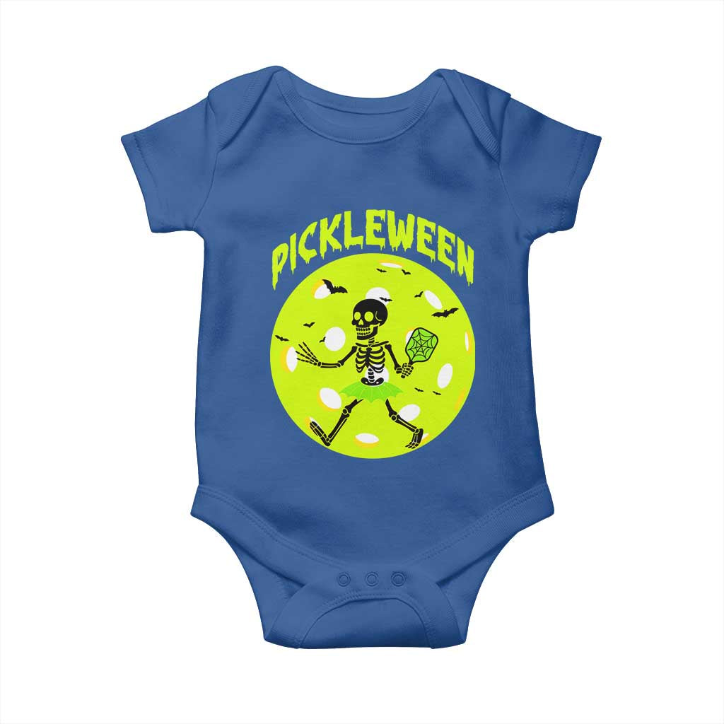 Funny Halloween Pickleball Lovers Baby Onesie Pickleween TS12 Royal Blue Print Your Wear
